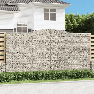 vidaXL Coșuri gabion arcuite, 4 buc 400x50x200/220 cm, fier galvanizat