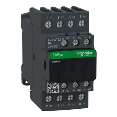 Contactor, TeSys Deca, 4P(4 NO), AC-1, <=440V, 32A, bobina de consum redus 24VDC, terminal cu clema cu surub
