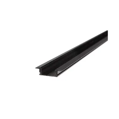 Profil aluminiu anodizat, montare banda LED 12 mm, lungime 2 metri, negru