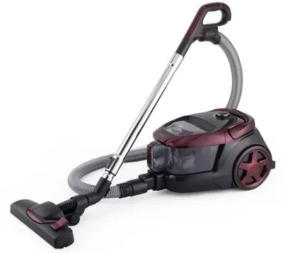 Aspirator fără sac Muhler - MVC-85BSL, HEPA, negru/roșu