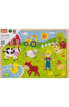 Puzzle din lemn: Animale de la ferma