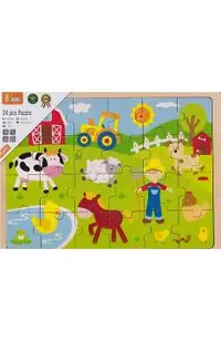 Puzzle din lemn: Animale de la ferma