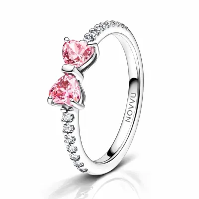 Inel Pink Bow cu Argint