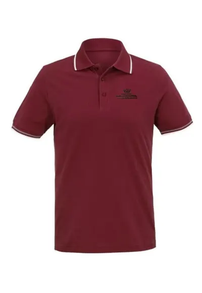 Tricou polo barbatesc Jean Louis Scherrer - bumbac - burgundia - broderie - fara model