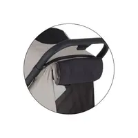 Carucior pentru copii PetiteMars Flip gri cu pliere compacta, spatar reglabil, suport picioare reglabil si copertina extensibila cu protectie UPF 50+, greutate admisa 22 kg