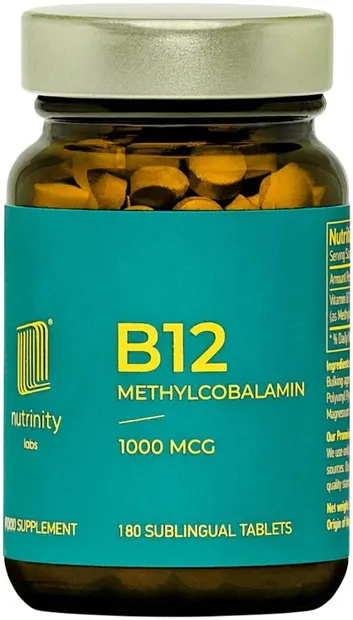 Vitamina В12, 1000 mcg, 180 comprimate sublinguale, Nutrinity Labs