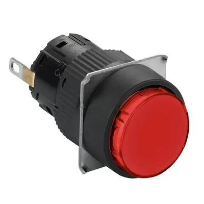 Lampa pilot rotunda Ø16 - IP65 - rosie - LED 24VDC integr. polariz - conector