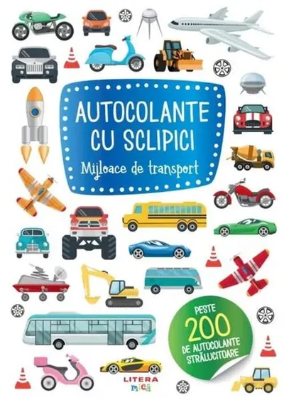 Autocolante cu sclipici. Mijloace de transport - Paperback - ***