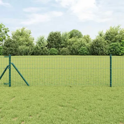 vidaXL Fixare la sol gard Euro 25 x 0,4 m Oțel cu strat de PVC Verde