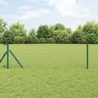 vidaXL Fixare la sol gard Euro 25 x 0,4 m Oțel cu strat de PVC Verde