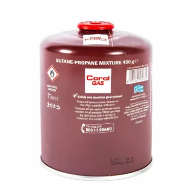 Rezerva butelie gaz 450 g cu valva si filet 7/16"