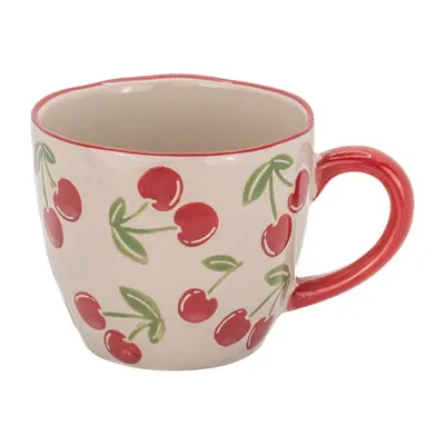 Cană bej din ceramică 250 ml Cherries – Sass & Belle