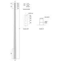 Stalp din beton armat centrifugat 14m 32x55, pentru liniile electrice aeriene de tip Electrica