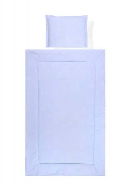 Set lenjerie pat 4 piese bumbac ranforce Little Bear Blue