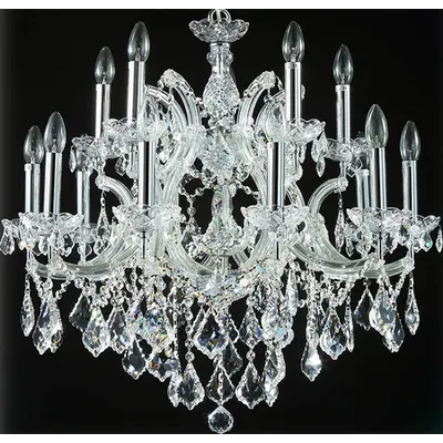 Candelabru Diamant Crystal Inverno,16 becuri dulie E14, 230V,D.75cm, H.66 cm,Argintiu