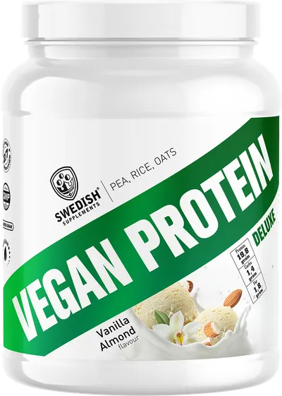 Vegan Protein Deluxe, vanilie cu migdale, 750 g, Swedish Supplements