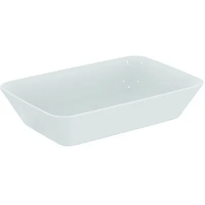 Lavoar pe blat alb lucios 60 cm, dreptunghiular, fara preaplin, Ideal Standard Connect Air