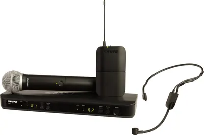Sitem wireless combo cu microfon Shure - BLX1288E/P31, negru