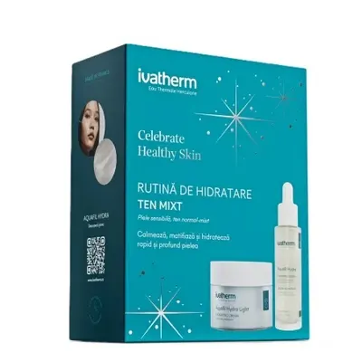 Pachet Aquafil Hydra: Ser 30ml + Crema Hydra Light 50ml - Ivatherm