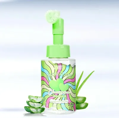 Spuma cu perie de silicon pentru curatare faciala Aloe Vera