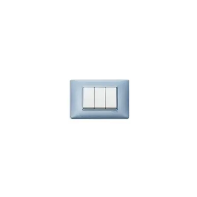 Placa ornament 3 module Vimar(Plana)metal metallized blue