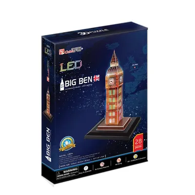 Puzzle 3D Cubic Fun 28 piese Big Ben baza cu leduri