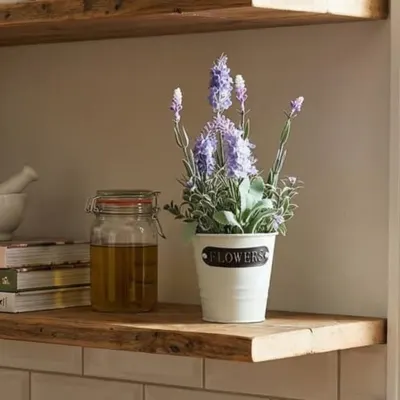 Plantă artificială în ghiveci, lavandă, dimensiuni 28x9 cm, culoare violet