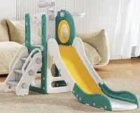 Spatiu de joaca pentru copii Nichiduta Garden Nickron 1 greenwhite, cu tobogan, balustrada de sustinere, treptele late, dimensiune 153 x 67 x 80 cm