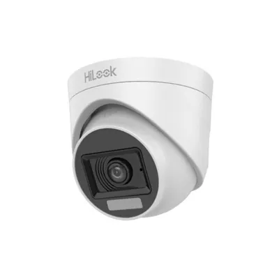 Camera supraveghere Dome cu iluminare duala Hikvision HiLook THC-T127-LPC, 2 MP, 2.8 mm, IR/ lumina alba 20m