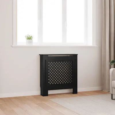 vidaXL Mască pentru calorifer, negru, 78 cm, MDF