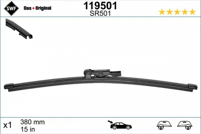 Lamela stergator spate (1 buc) Visioflex 380mm potrivit LAND ROVER RANGE ROVER SPORT II 04.13