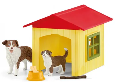 Set de joc Schleich Farm World - Casuta galbena pentru caini