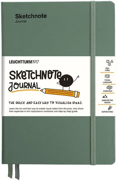 Caiet Leuchtturm1917 Sketchnote Journal - A5, verde măsliniu