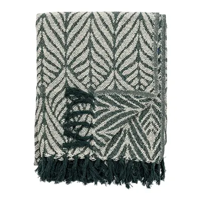 Pătură verde/bej din bumbac reciclat 130x160 cm Ugento – Bloomingville