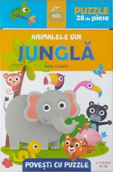 Povești cu puzzle. Animalele din junglă - Hardcover - Anna Casalis