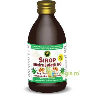 Sirop Elixirul Vietii cu Catina Alba, Aloe si Spirulina 250ml