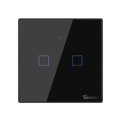 Intrerupator Dublu Wi-Fi Smart Tx2-195019 Wi-Fi Negru, Tip Uk