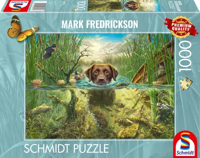 Puzzle Schmidt din 1000 piese - Labrador maro în apă
