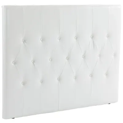 HOMCOM Spătar Pat Matrimonial Capitonată cu Design cu Nasturi, Căpătâi Pat din Piele PU și MDF, 160x7x120 cm, Alb | Aosom Romania