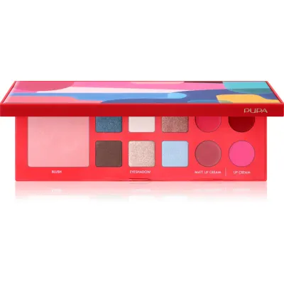 PUPA Milano Pupart S paleta pentru fata multifunctionala pentru ochi și buze RED 11.4 g