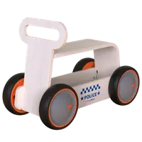 Jucarie din lemn 3 in 1 Politie DriveMe Wood: masinuta ride-on, premergator si carucior de jucarii MamaToyz