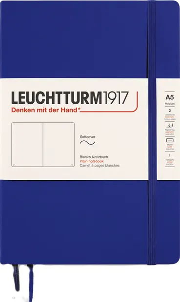 Caiet Leuchtturm1917 New Colours - A5, pagini albe, Ink, copertă moale