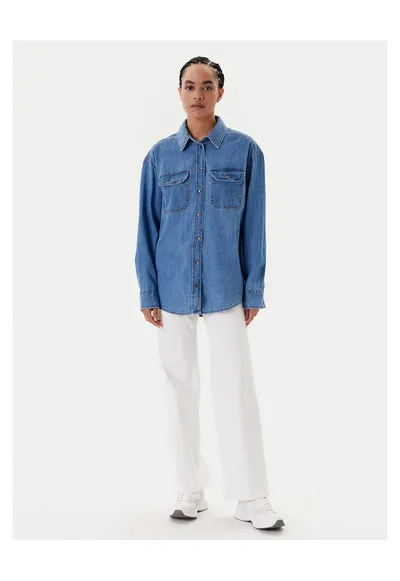 Camasa din denim pentru femei albastru