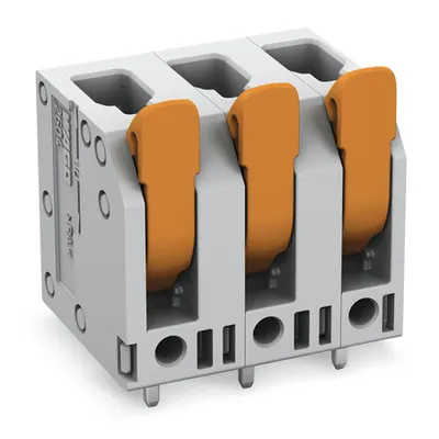 PCB terminal block; lever; 4 mm²; Pin spacing 7.5 mm; 2-pole; Push-in CAGE CLAMP®; 4,00 mm²; gray