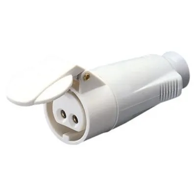 Priza industriala mobila - IP44 - 2P 16A 40-50V 50-60HZ - WHITE - 12H - Strangere cu surub