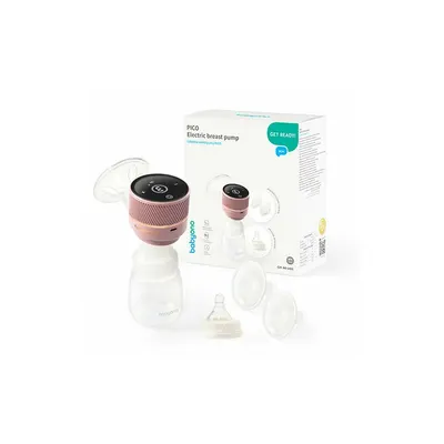 Pompa electrica de san, BabyOno, Pico, Handsfree, USB-C, Oprire automata, Autonomie completa pana la 2 h, Husa pentru depozitare, Biberon 280 ml inclus, Ecran tactil, Transparent/Roz