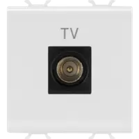 Coaxial Tv Priza, Class a Shielding - Iec Male Connector 9,5mm - Direct - 2 Module - White - Chorus