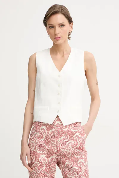 Weekend Max Mara vestă cu un singur rând de nasturi pentru femei, din in PACE