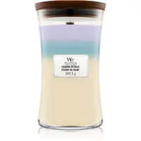 Woodwick Trilogy Calming Retreat lumânare parfumată cu fitil din lemn
