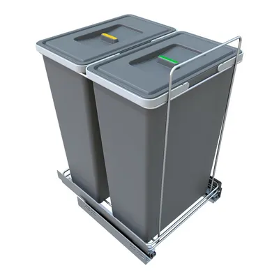 Coș de gunoi din plastic pentru deșeuri sortate/încorporat 35 + 35 l Ecofil - Elletipi